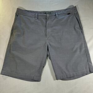 Travis Mathew Shorts Mens 38 Gray Micro Stripe Golf Chino Lightweight Stretch